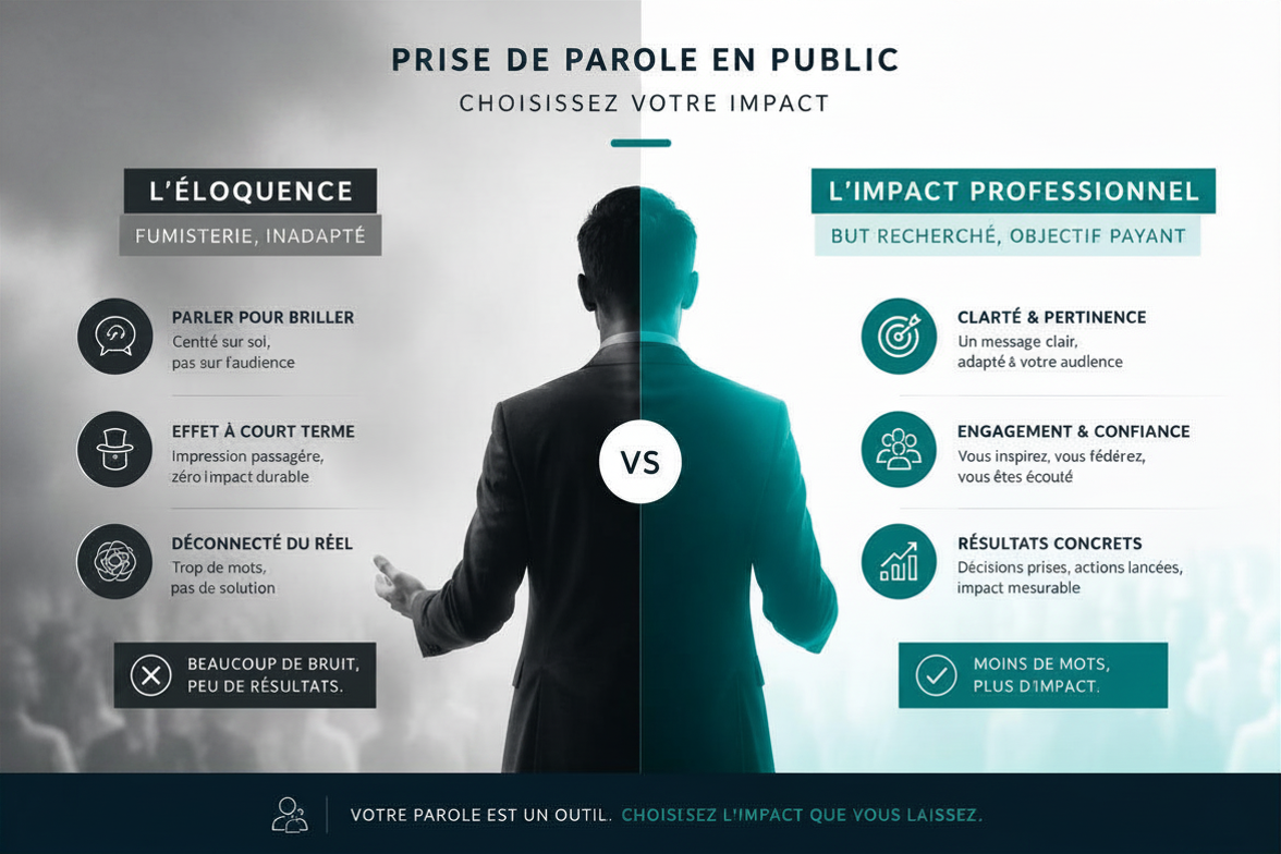 Éloquence versus impact professionnel en prise de parole
